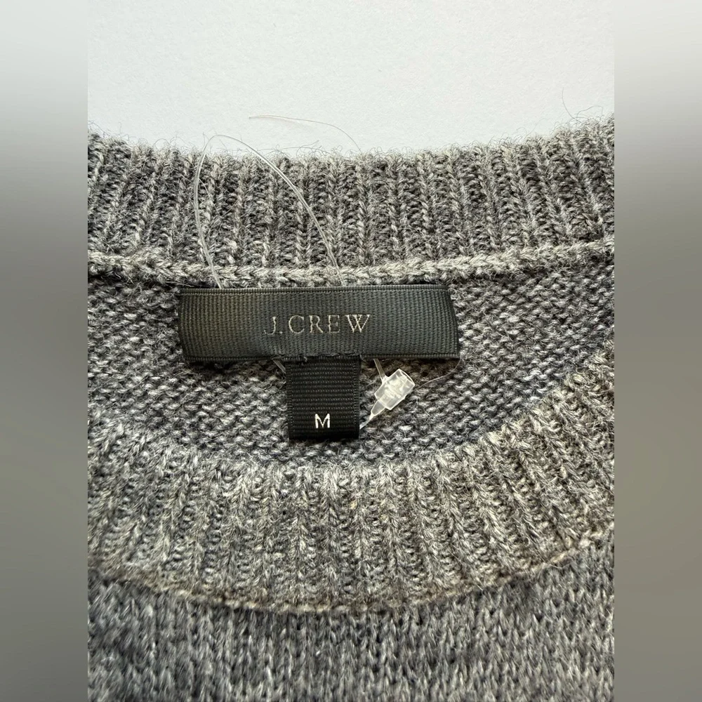 J. CREW Gray and Red Patterned Women's Sweater 🌺 40% WOOL ✅